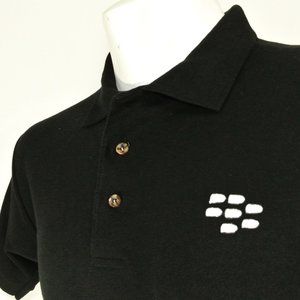 BLACKBERRY BBM Black Polo Shirt Employee Uniform NEW Size L Large